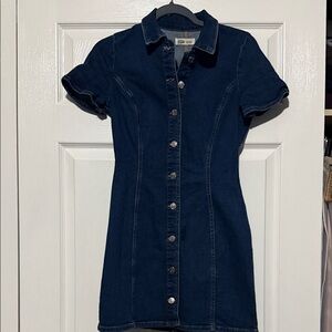 Zara Dark Blue Denim Mini Dress